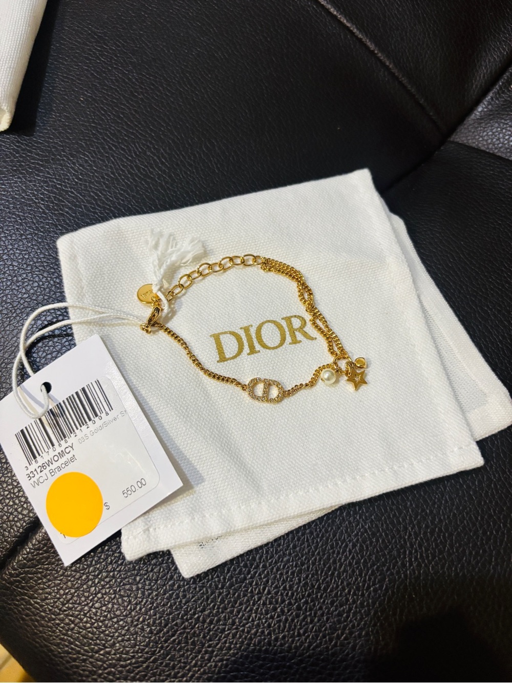 Dior Gold with Pearl & Star Charm Bracelet